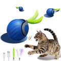 Orange rolling cat toy ball with textured surface on a white background