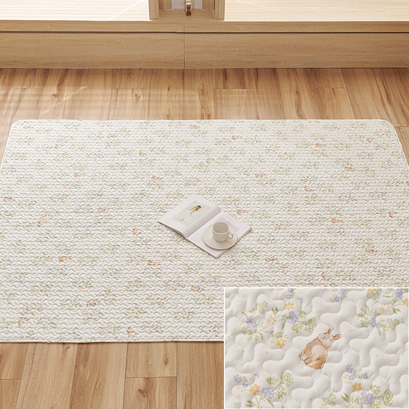 Folded pure cotton non-slip pet mat in a neutral tone, suitable for cats, dogs, and rabbits