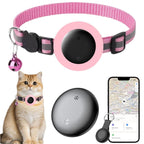 Lightweight GPS cat collar with Apple Find My and Android tracking compatibility shown in close-up detail