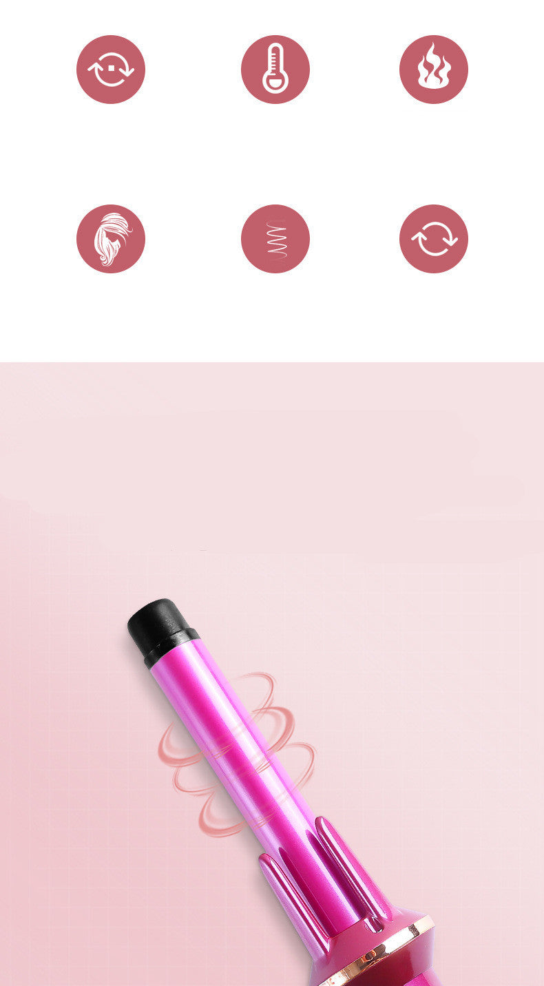 Ceramic tourmaline hair curler wand with barrel detail, professional curling iron for smooth styled waves