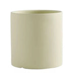 Colorful cylinder ceramic succulent planter with drainage hole, shown in a Nordic-inspired minimalist style