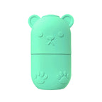 Silicone ice face roller held in hand, showing flexible icing massage tool for facial skin care