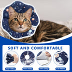 Soft adjustable Elizabethan cone collar on a cat, showing comfortable fit and flexible fabric construction