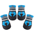 Close-up of water-resistant non-slip dog boots showing durable sole grip detail, sized for medium and large dogs