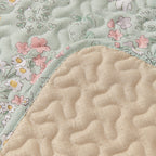 Folded pure cotton pet mat showing soft fabric texture and non-slip backing, suitable for cats, dogs, and rabbits