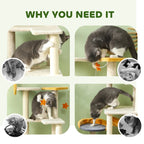 PawHut 63-inch moon and star cat tree showing the cozy hammock perch and enclosed condo for multi-level cat lounging