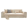 Close-up of a Japanese-style faux cotton-linen sofa cushion cover with a textured woven finish in a neutral tone