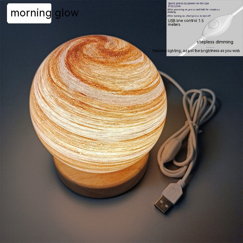 USB lantern night lamp casting a warm rainbow sunset glow on a table as ambient mood lighting