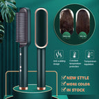 2-in-1 hair straightener and curling brush with negative ion technology for smooth, frizz-free styling