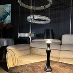 Warm light table lamp casting a soft amber glow on a bedroom nightstand, ideal as a decorative night light