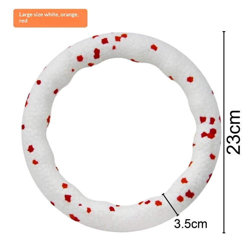 Colorful dog pull ring toy shown from multiple angles, ideal for interactive tug-of-war play