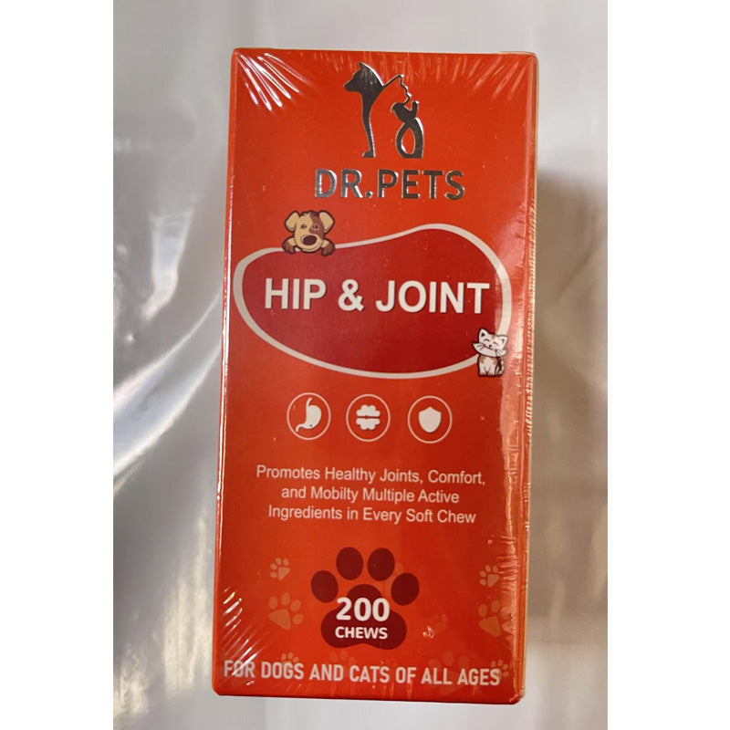 Joint supplement bottle for dogs and cats with glucosamine, chondroitin, and MSM for pet mobility support