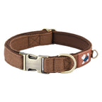 Padded dog collar shown from the side, highlighting soft cushioned lining and durable buckle closure