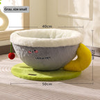 Sisal rope cat scratcher bed with cozy nest bowl, showing textured rope sides and soft interior for cats