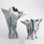 Handmade glazed ceramic vase with a smooth matte finish, modern minimalist design for contemporary home decor