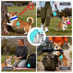 10oz stainless steel portable dog water bottle with attached bowl, shown from the side on a clean white background