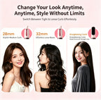 3-in-1 hair curler and straightener showing dual curling barrels side by side on a white background