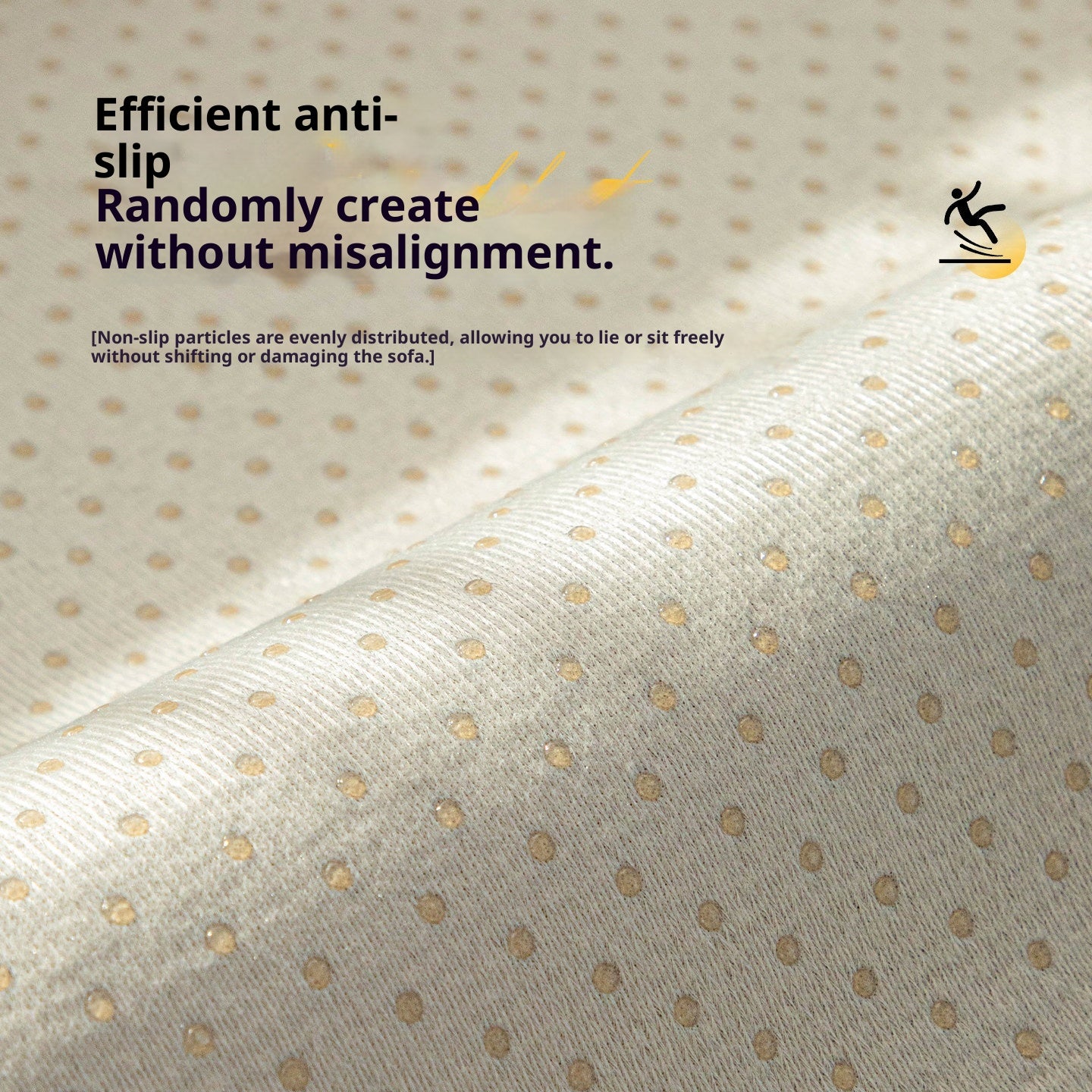 Close-up of a Japanese-style faux cotton-linen sofa cushion cover showing textured fabric detail and neutral tone finish