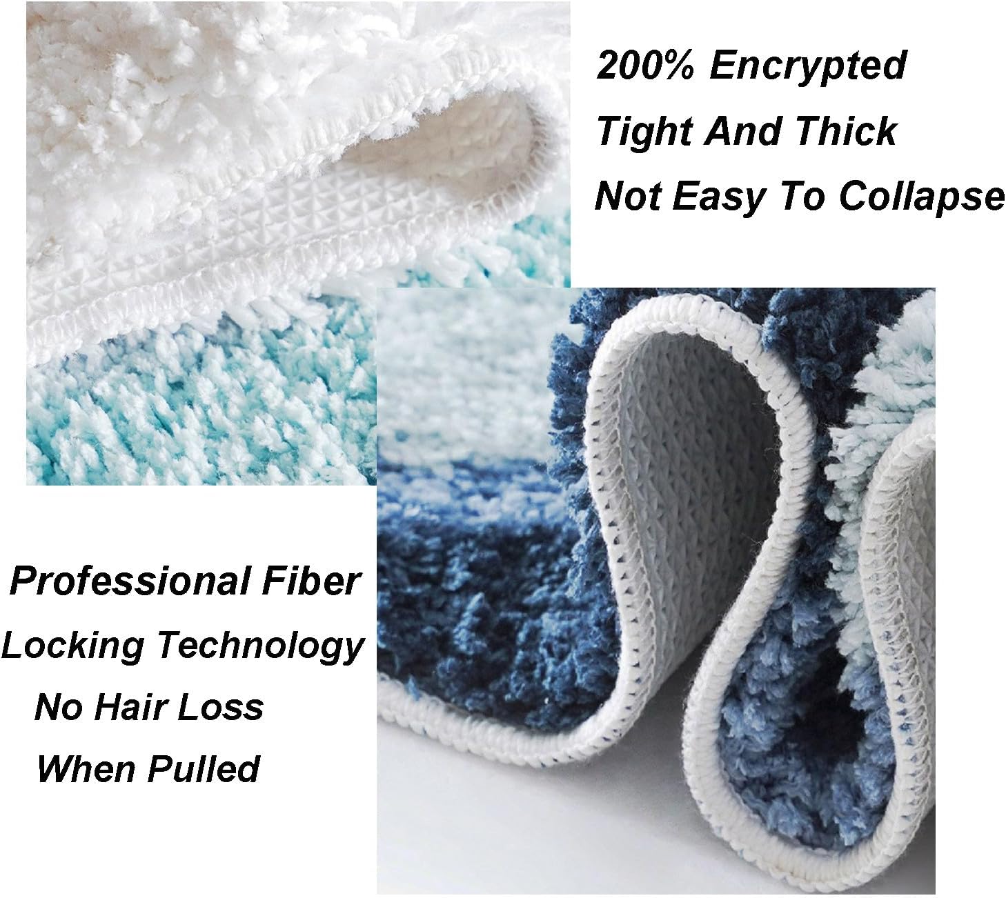 Fluffy wave-shaped bath mat in soft plush fabric, shown flat with textured surface detail for a cozy bathroom rug look