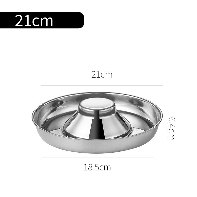 Stainless steel puppy weaning bowl with multiple feeding compartments for litter feeding station