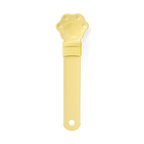 Cat treat squeeze spoon lickable feeder dispenser shown from the side, highlighting the soft silicone tip and squeeze tube de