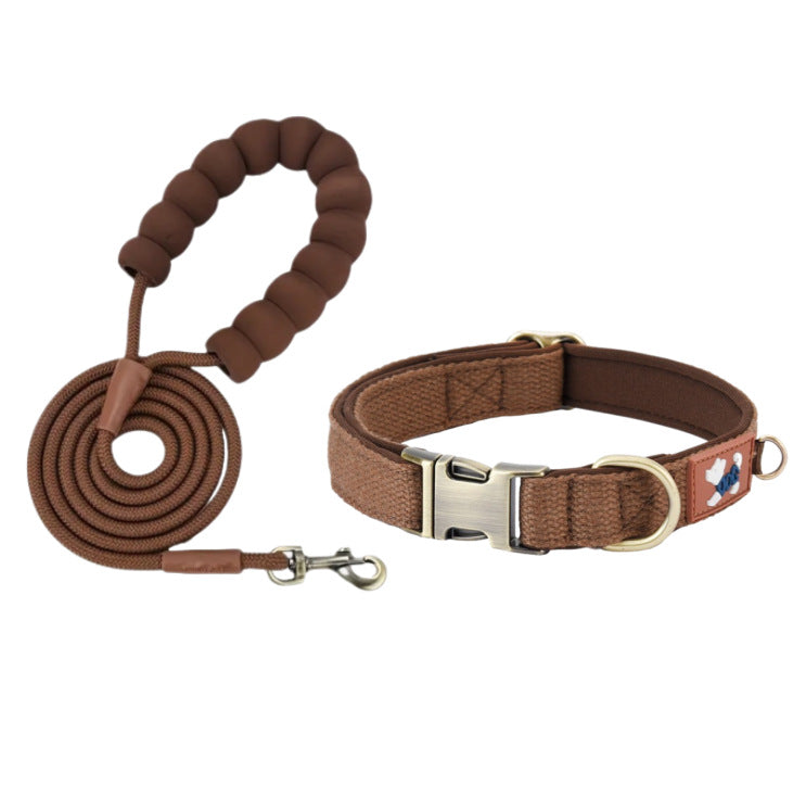Soft padded dog collar shown in close-up detail, highlighting cushioned inner lining and adjustable buckle closure
