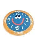 Round cartoon bedroom rug featuring colorful animal and abstract art designs, shown flat on a floor