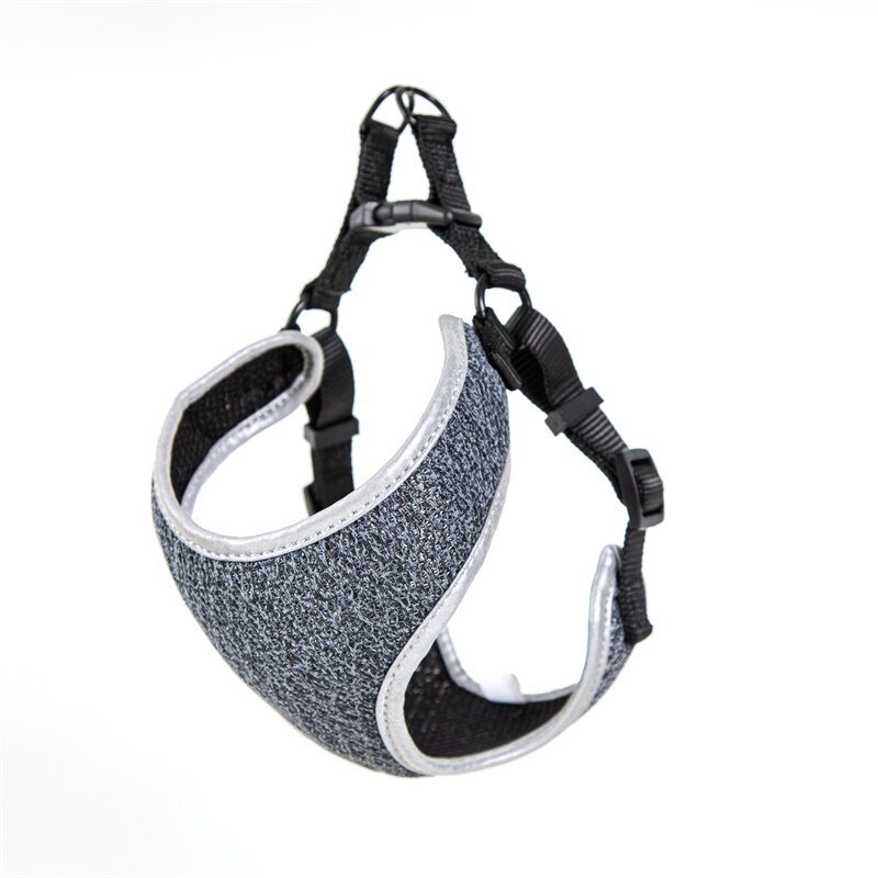 Adjustable pet vest harness shown with matching leash set for small dogs and cats