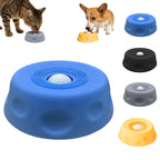 Light blue dog slow feeder lick bowl with a rolling ball insert to slow eating and support healthy digestion