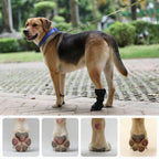 Breathable non-slip dog recovery boot shown from the side, featuring mesh fabric and a secure ankle strap for injured paws