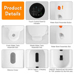 3L cordless rechargeable smart pet water fountain shown from the side, suitable for cats and dogs