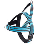 Tactical dog vest harness with adjustable straps and collar, shown from a close-up angle highlighting the durable no-pull des