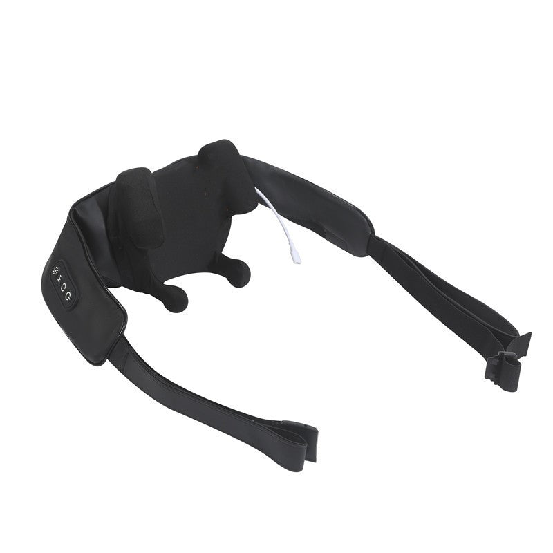 Neck massager with heat and kneading nodes shown from a close-up angle highlighting the infrared massage heads